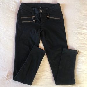 Carmar Zipper Black Jeans